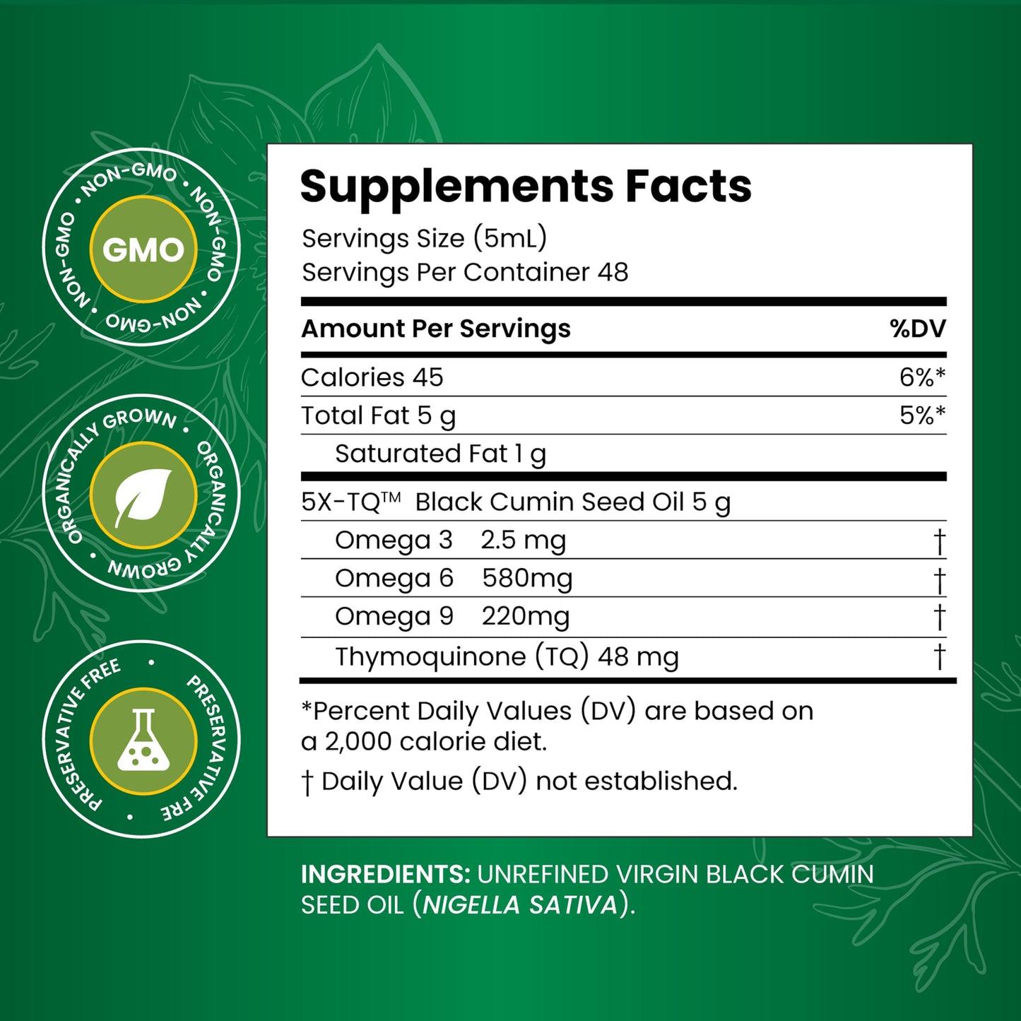 Amazing Herbs Premium Liquid Black Seed Oil - Cold Pressed with Nigella & Sativa, Aids in Digestive Health, Omegas 3 6 & 9, Immune Support, Brain Function