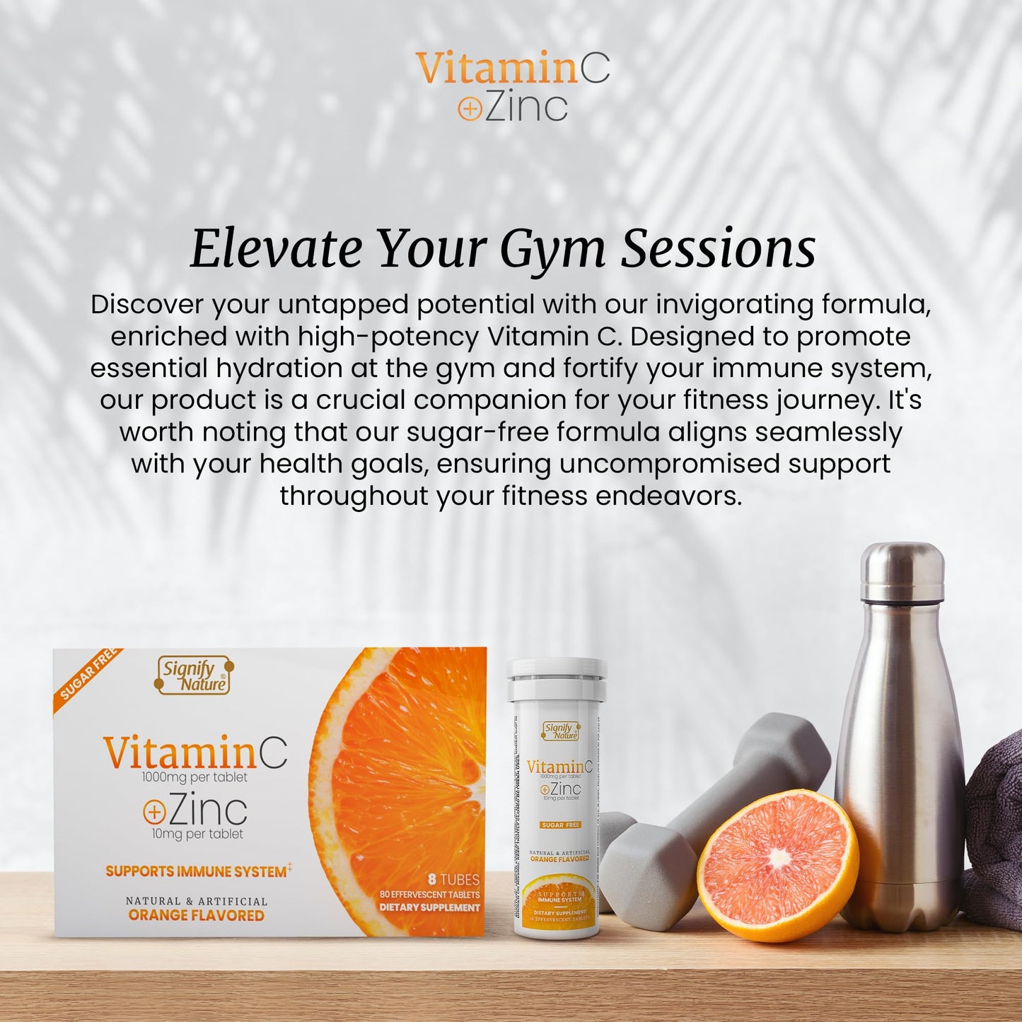 SIGNIFY NATURE Vitamin C 1000mg Effervescent Tablets - Potent Immune Support VIT C with Zinc Supplement - Sugar-Free & Vegan Formula | Dissolvable Vitamin C Tablets - Water Soluble Fizzy Elixir - 80CT SIGNIFY NATURE buy supplements Au