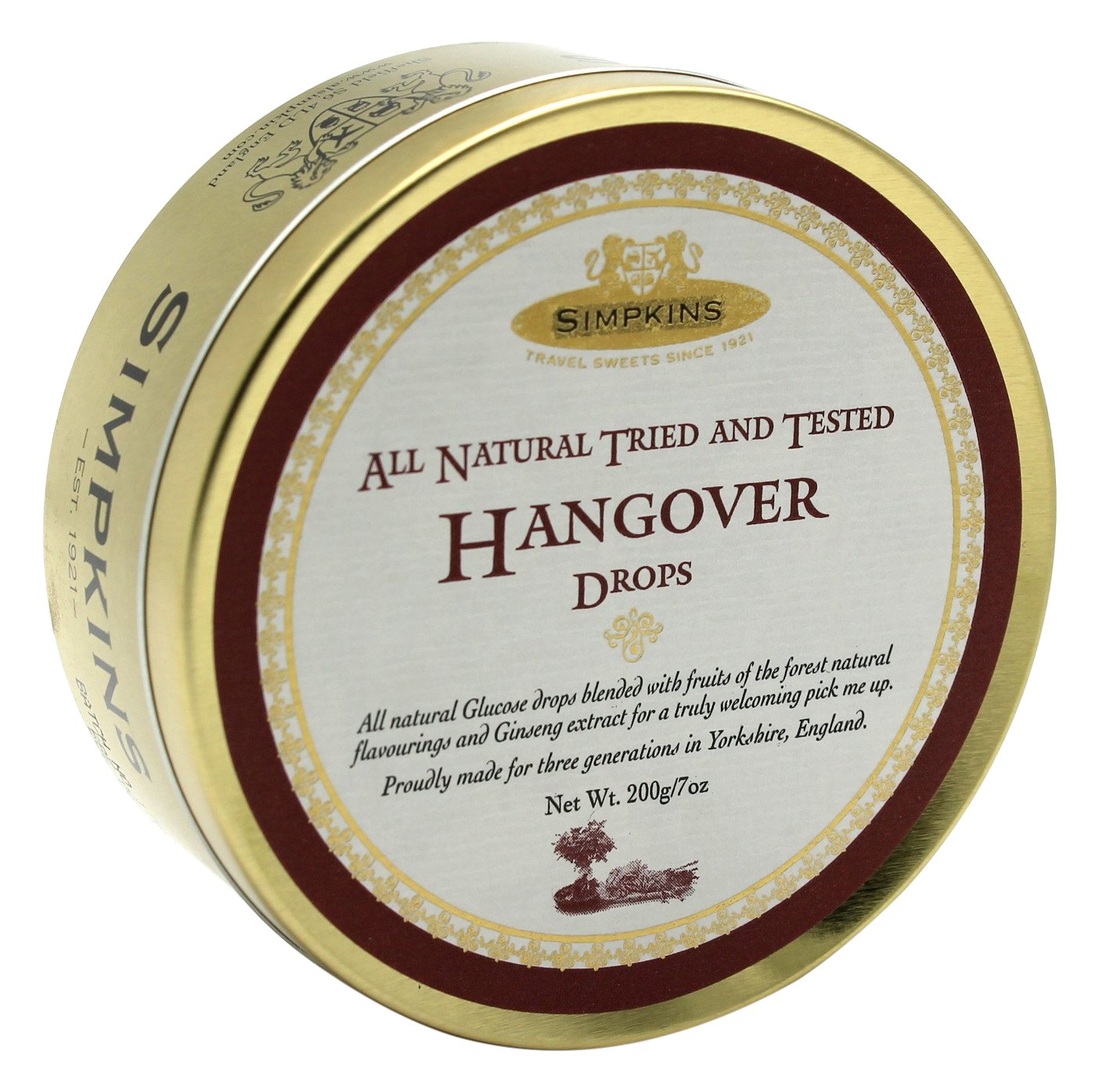 Simpkins Travel Sweets, Hangover Drops, One 200g Tin