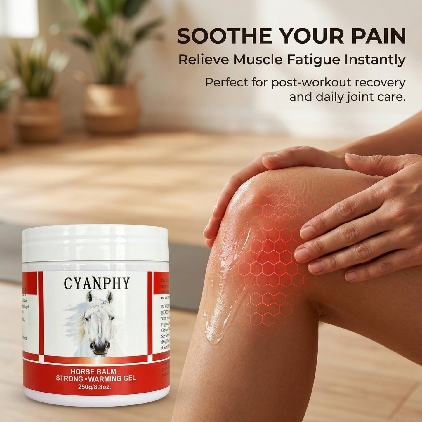 CYANPHY 250g Unisex Adult Extra Strong Horse Balm Joint Massage Cream with Fresh Scent for Muscle & Joint Massage Body for Warming Massage Gel for Hands, Feet, Legs, Knees, Waist for People CYANPHYBuy Supplements Australia