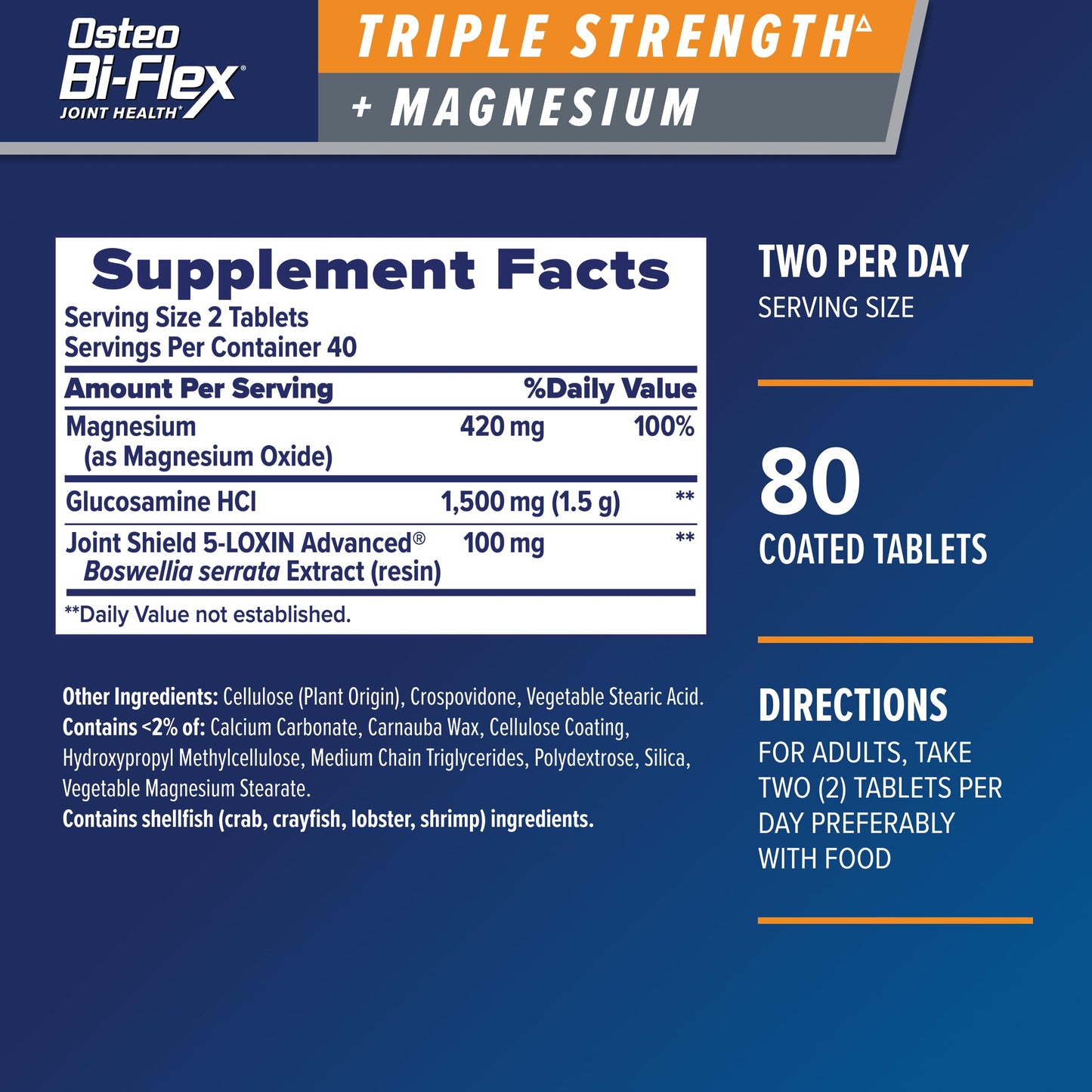 Osteo Bi-Flex Triple Strength Glucosamine Supplement with Magnesium, Improve Joint Function, Helps Leg Cramps and Muscle Function, 80 Coated Tablets Osteo Bi-FlexBuy Supplements Australia