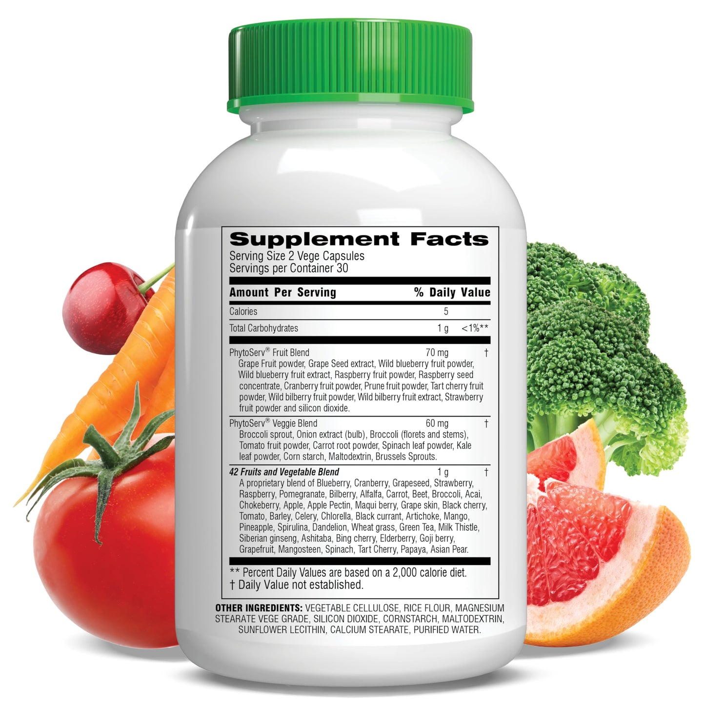 Botanic Choice Since 1910 - Mega Fruits & Veggies Blend - 42 Fruits and Vegetables - 2 Caps Daily - 60 Count Supplement Botanic Choice buy supplements Au