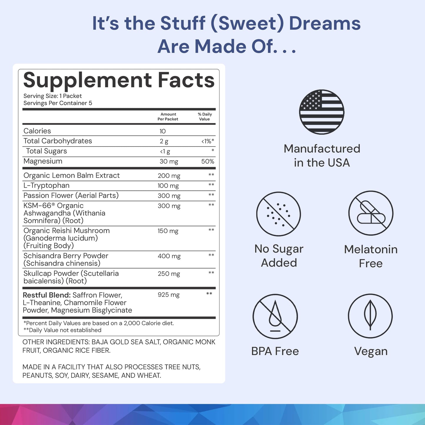 ION* Intelligence of Nature Restful Sleep - Ashwagandha Calm Sleep Aid Powder Drink Mix for Restful Night with Magnesium and L Theanine for Women and Men - 5 Packets ION* Intelligence of NatureBuy Supplements Australia