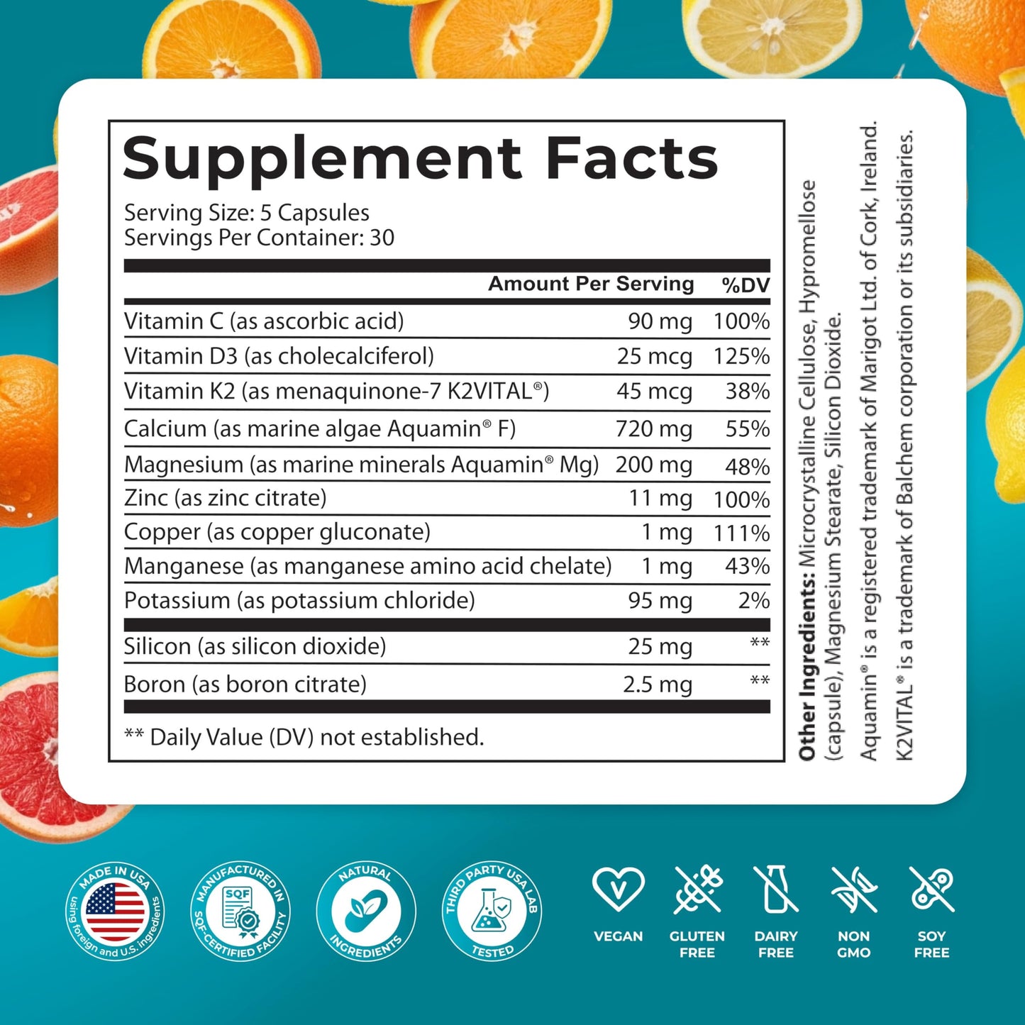 PUREHEALTH RESEARCH Bone Health Formula - for Bones, Joint & Skeletal Wellness - with Calcium, Magnesium, Zinc, Copper, Manganese, Potassium, Vitamin K2, D3, C & More for Women & Men - 150 Capsules PUREHEALTH RESEARCHBuy Supplements Australia
