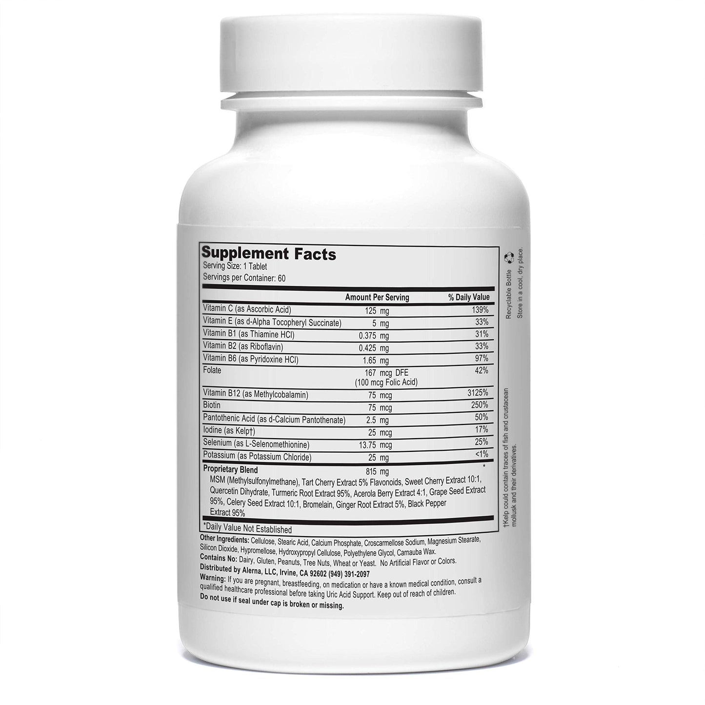 Alerna Kidney Health Uric Acid Support Supplement – Tart Cherry, Celery Seed, Turmeric, Quercetin – 60 Vegetarian Tablets (Pack of 3) Alerna Kidney HealthBuy Supplements Australia