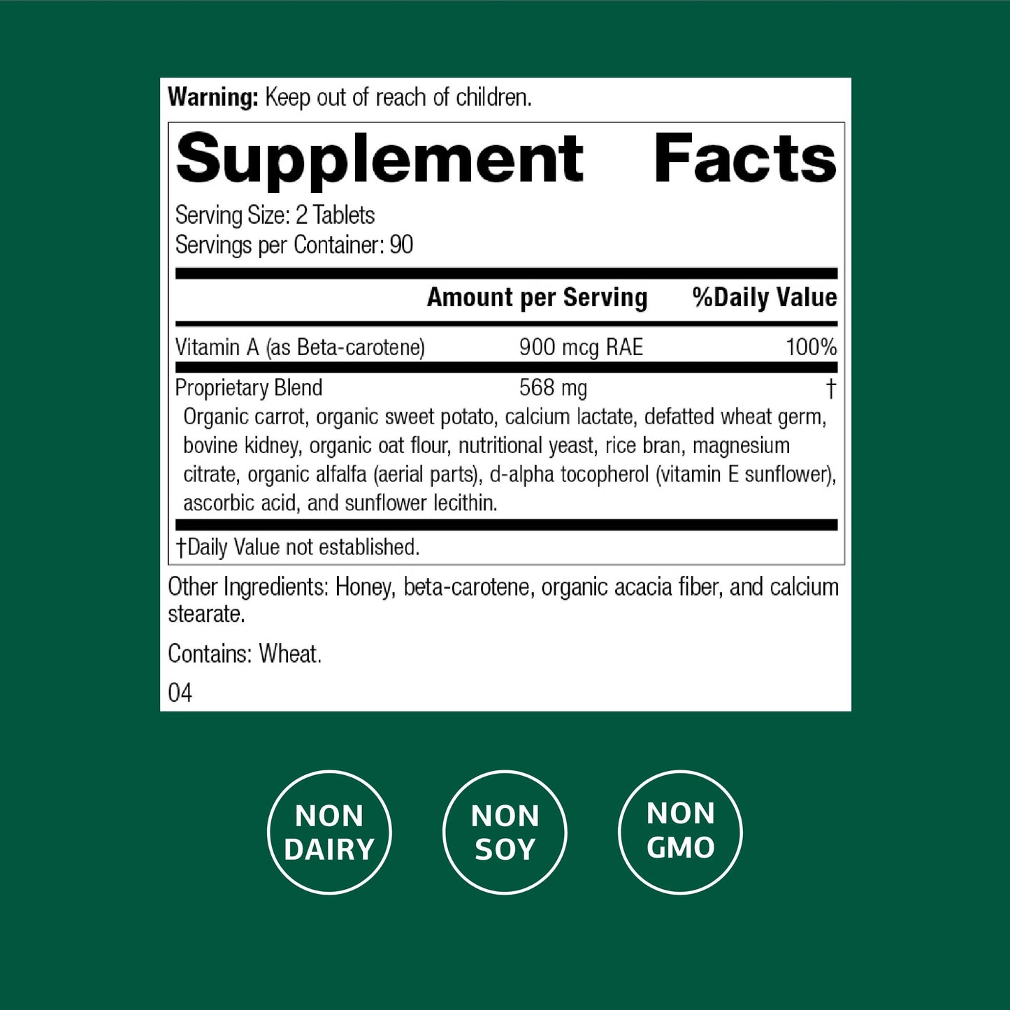 Standard Process Cataplex A - Supports Eye Health & Mucous Membranes - Supports Healthy Vision & Provides Antioxidant Vitamin A - Non-Dairy & Non-Soy - 180 Tablets Standard Process Inc.Buy Supplements Australia