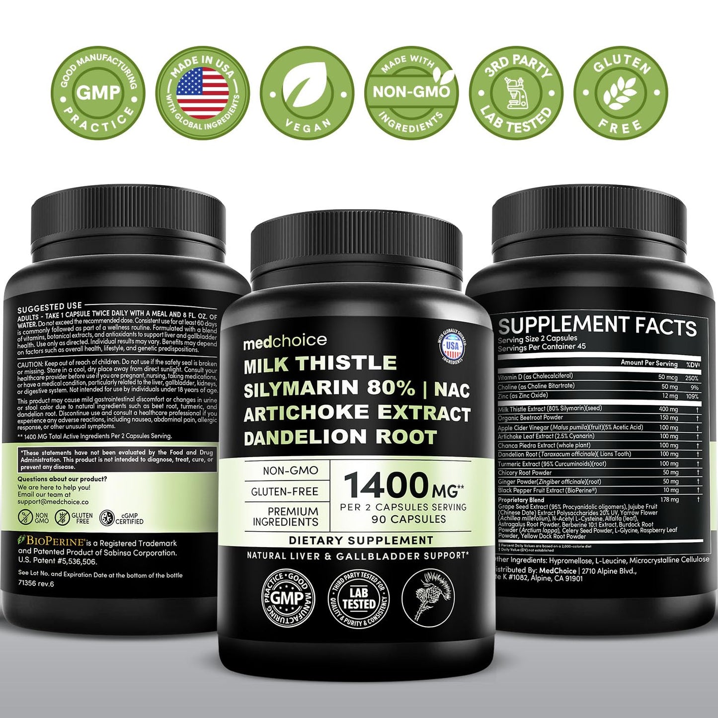 Milk Thistle Supplement w/ NAC, Artichoke & Dandelion – Liver Support Supplement & Gallbladder Supplements in One – Liver Detox – Milk Thistle