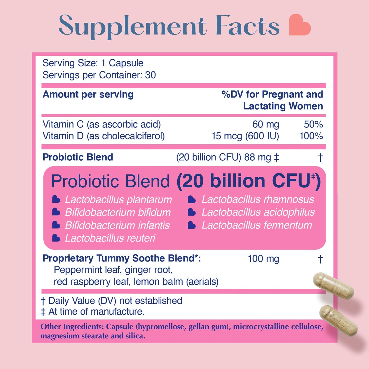 LOVEBUG Prenatal Probiotic | Helps with Morning Sickness, Nausea, Heartburn & Digestion | Helps Baby Microbiome | Multi Strain 20 Billion CFU | 30 Capsules LOVEBUG buy supplements Au