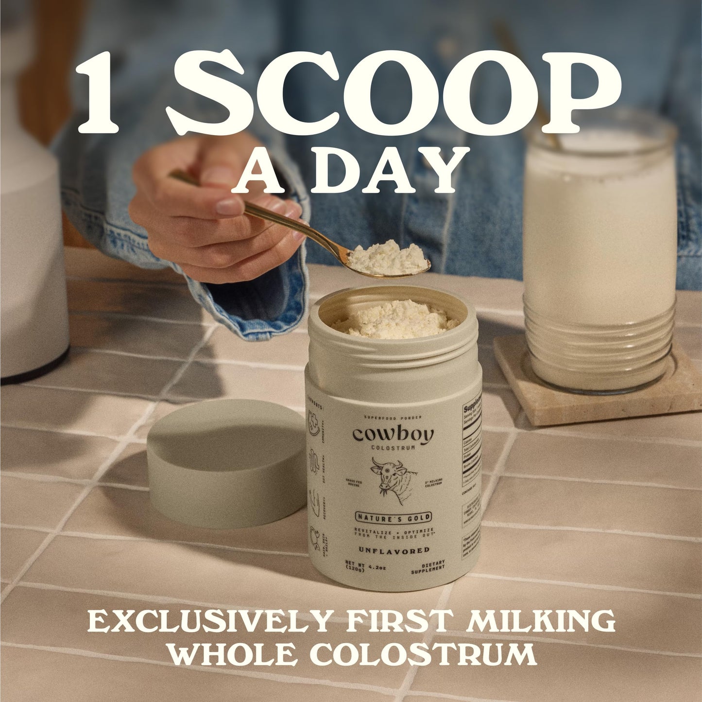 Cowboy - The Exclusive 1st Milking, Whole, Grass Fed Colostrum Supplement for Full Body Health - Sugar Free Bovine Colostrum Powder Packed with Bioactive(Vanilla & Chocolate) Nutrients COWBOY COLOSTRUM buy supplements Au