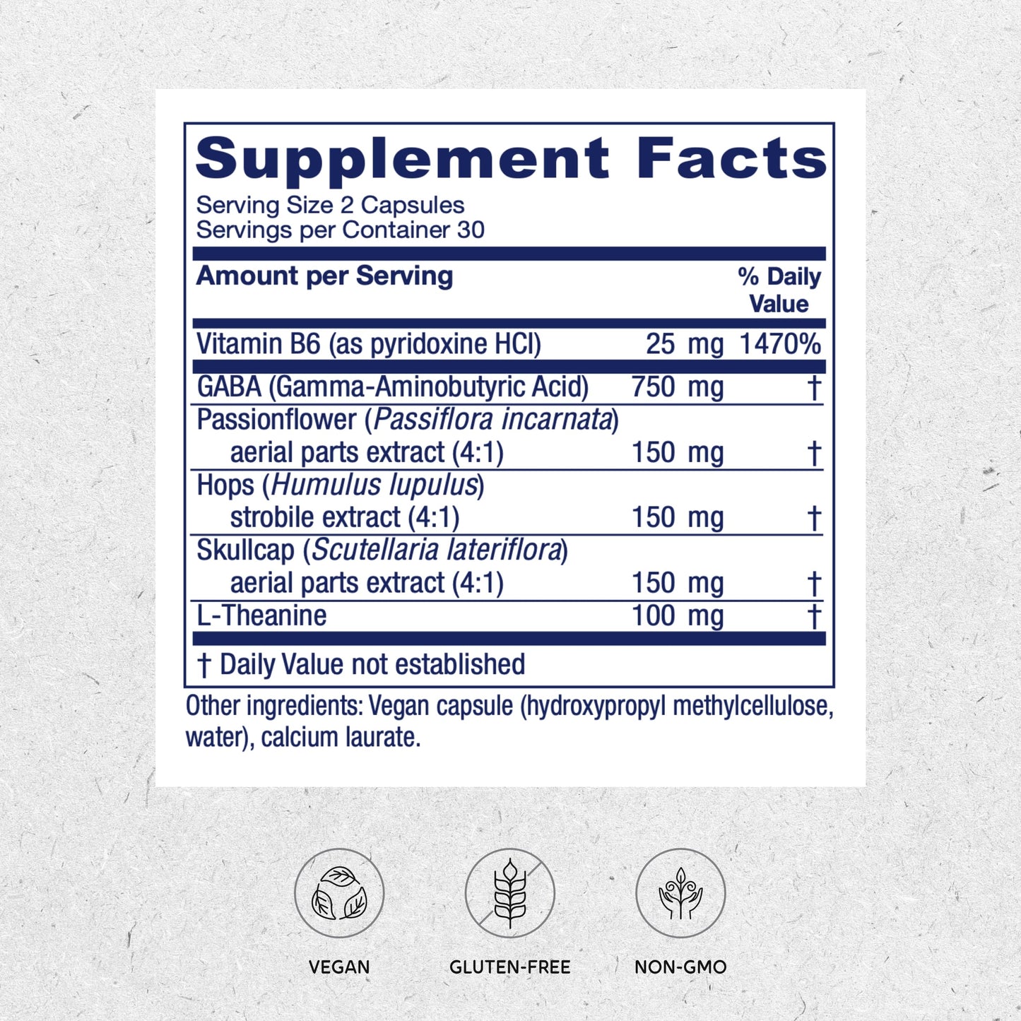 Vitanica, GABA Ease, Calming Support, Vegan, 60 Capsules VitanicaBuy Supplements Australia