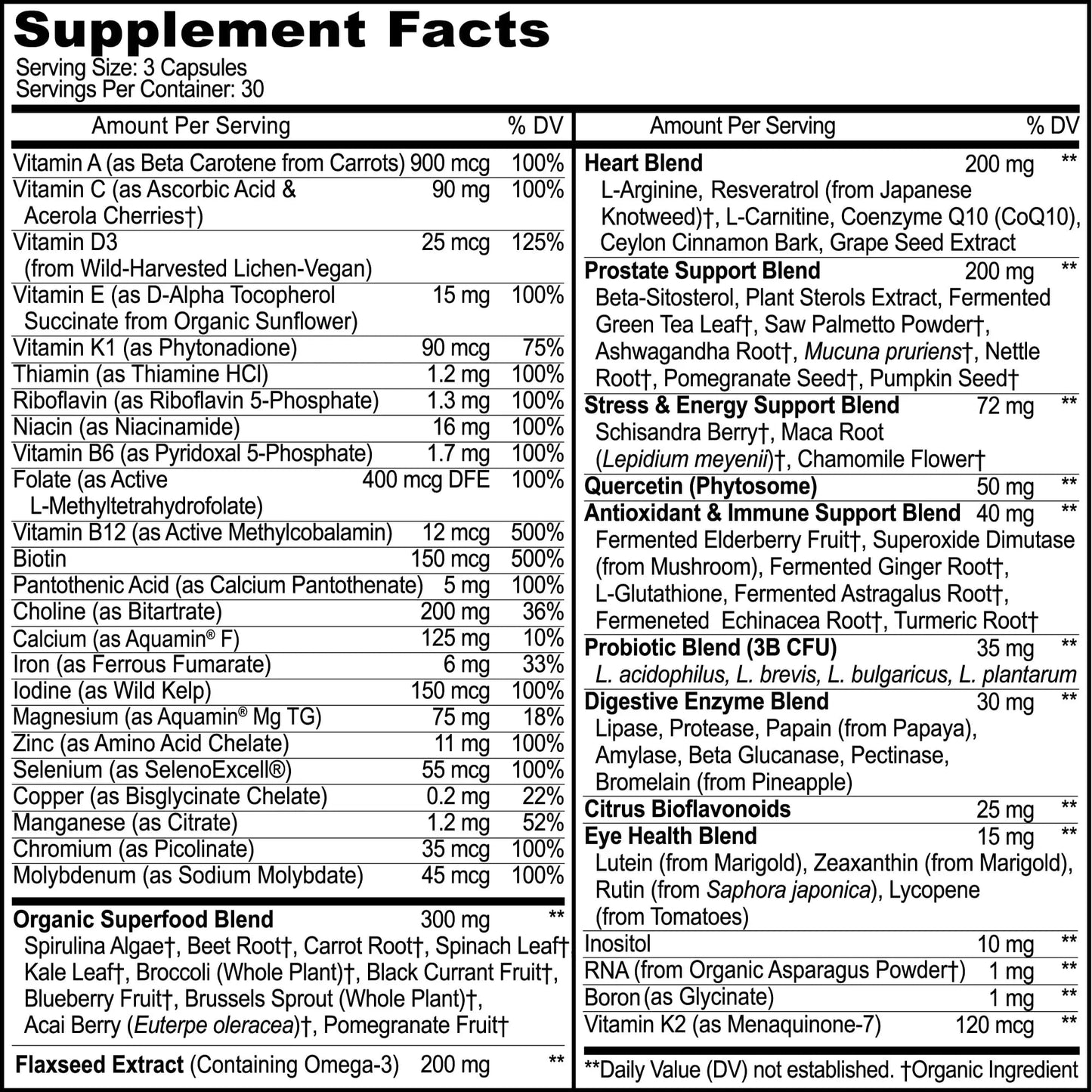 Methylated Mens Multivitamins - Daily Mens Vitamins with 44 Organic Whole Food - Multivitamin for Men with Iron & Fermented Nutrients MoxyVites