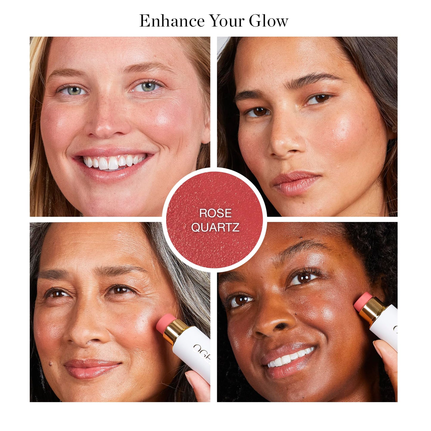 Ogee Sculpted Face Stick (ROSE QUARTZ - ROSE BLUSH) Certified Organic Blush Stick - Multi-Use Cream Blush Stick for Cheeks, Lips & Face OgeeBuy Supplements Australia