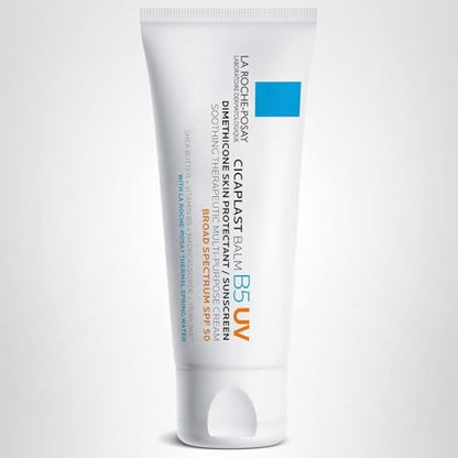 La Roche-Posay Cicaplast Balm B5 UV SPF 50, Vitamin B5 + Shea Butter + Tribioma + Madecassoside + Zinc Oxide Sunscreen