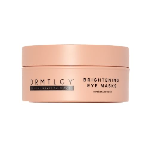 DRMTLGY Brightening Eye Masks – Biodegradable Hydrogel Under Eye Patches with Caffeine, Peptides, Hyaluronic Acid & Niacinamide