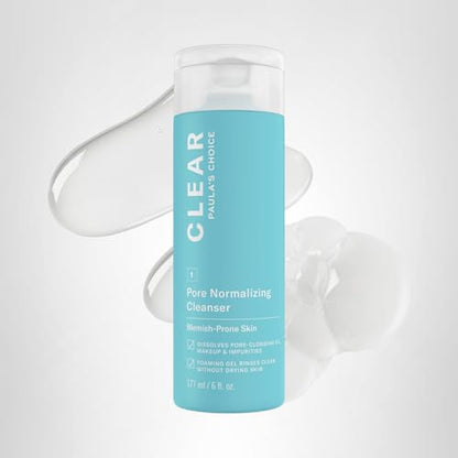 Paula's Choice CLEAR Pore Normalizing Facial Cleanser, Acne Daily Face Wash, Salicylic Acid Face Cleanser for Clogged & Enlarged Pores
