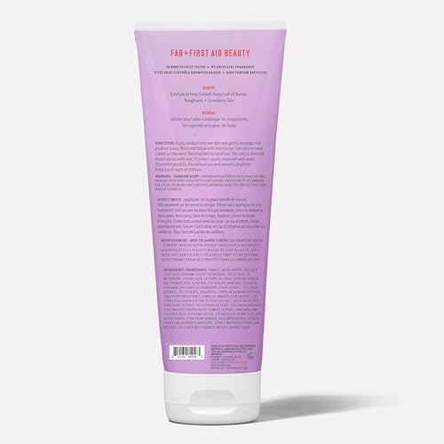 First Aid Beauty - KP Bump Eraser Body Scrub with 10% AHA, Keratosis Pilaris Exfoliator with Glycolic and Lactic acids, Helps Reduce Chicken Skin Bumps