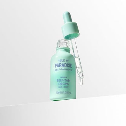 Isle of Paradise Self Tanning Face & Body Drops- Medium, Self Tanner Drops for a Natural Bronze, Long-lasting Tan