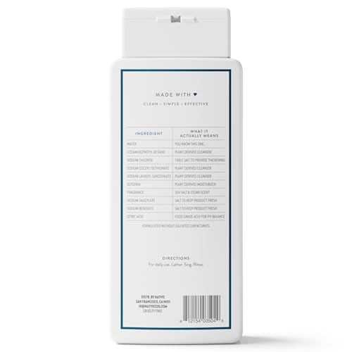 Native Body Wash Contains Naturally Derived Ingredients | For Women & Men, Sulfate, Paraben, & Dye Free Leaving Skin Soft and Hydrated | Sea Salt & Cedar 18 oz