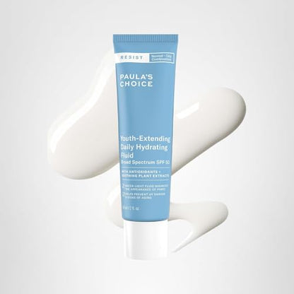 Paula's Choice RESIST Daily Hydrating Fluid Face Moisturizer with SPF 50 Sunscreen, Face Sunscreen for Oily Skin, Chamomile & Vitamin E, UVA/UVB Protection, Fragrance-Free, TSA Friendly, 2 Fl Oz Paula's ChoiceBuy Supplements Australia