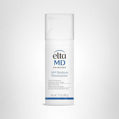 EltaMD AM Restore Face Moisturizer for Women and Men, Light Moisturizer Face Cream, Made with Niacinamide and Hyaluronic Acid, 1.7 oz Pump
