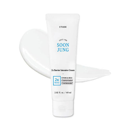 ETUDE SoonJung 2x Intensive Cream for Barrier Repair, Rich Moist, Madecassoside & Panthenol for Soothing, Face Moisturizer for Sensitive Skin