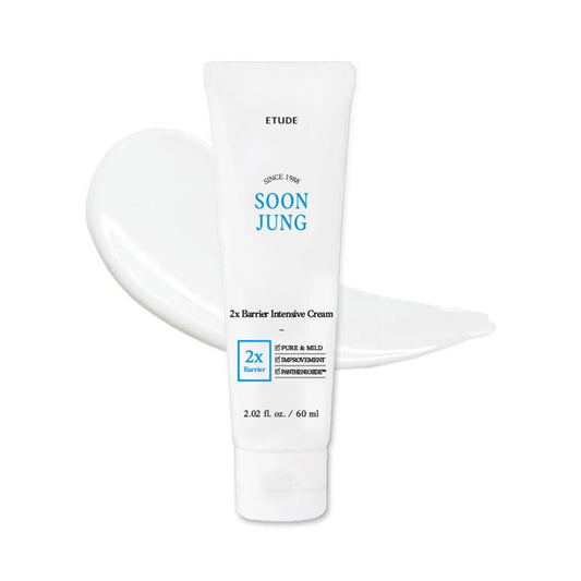 ETUDE SoonJung 2x Intensive Cream for Barrier Repair, Rich Moist, Madecassoside & Panthenol for Soothing, Face Moisturizer for Sensitive Skin