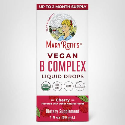 MaryRuth Organics Vitamin B Complex | B Vitamins Complex | Biotin | Vitamin B12 | Niacin | Folate | Metabolic Support Supplement | Vegan | USDA Organic