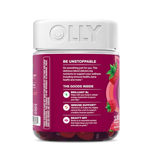 OLLY Women's Daily Multivitamin Gummy, Vitamins A, D, C, E, Biotin, Folic Acid, Adult Chewable Vitamin