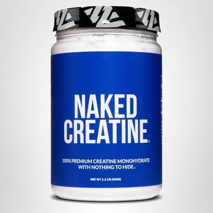 NAKED Pure Micronized Creatine Monohydrate Powder - NSF Certified, Unflavored, 500g, 1.1lb Bulk - Vegan, Non-GMO, Gluten-Free, Soy-Free