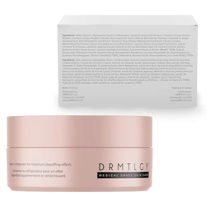 DRMTLGY Brightening Eye Masks – Biodegradable Hydrogel Under Eye Patches with Caffeine, Peptides, Hyaluronic Acid & Niacinamide