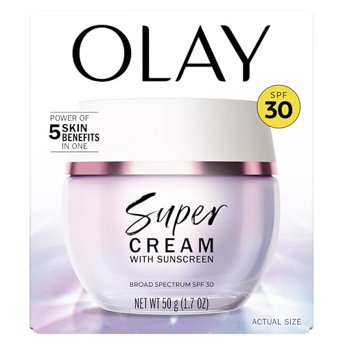 Olay Super Cream with Sunscreen SPF 30, Lightweight Face Moisturizer with Sun Protection
