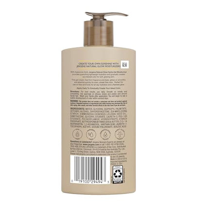 Jergens Natural Glow Hydra Gel Moisturizer, Hyaluronic Acid Tanning Lotion, Hydrating Tanning Gel, Fragrance-Free Self Tanner