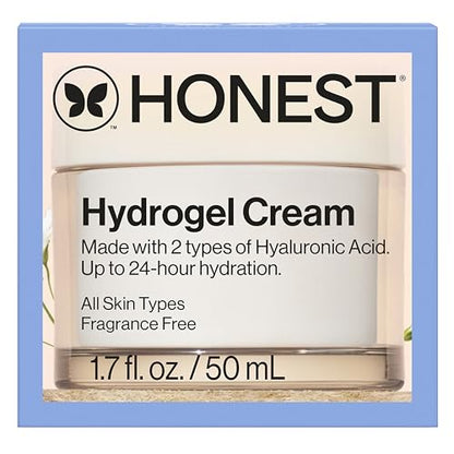 Honest Beauty Hydrogel Cream with Hyaluronic Acid, Lightweight Moisturizing Water, Gentle for Sensitive Skin