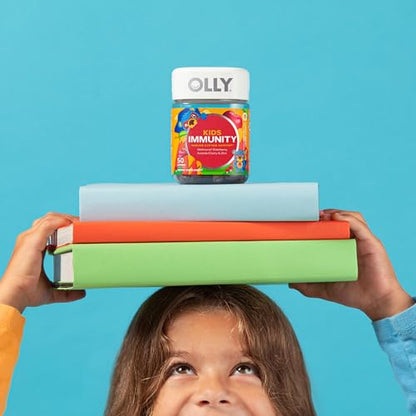 OLLY Kids Immunity Gummy, Immune Support, Wellmune, Elderberry, Vitamin C, Zinc, Chewable Supplement, Cherry - 50 Count OLLYBuy Supplements Australia