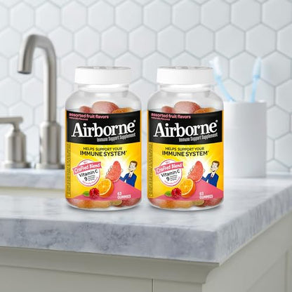 Airborne 750mg Vitamin C Gummies for Adults, Immune Support Gummies with Powerful Antioxidants VIT C & E, Caffeine Free