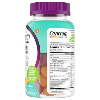 Centrum Women’s Multivitamin Gummies, Immune, Energy, Healthy Appearance Support, 100 Count, 50 Day Supply