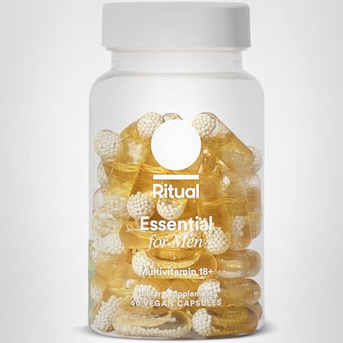 Ritual Men’s 18+ Daily Multivitamin - Key Essential Vitamins and Minerals to Support Energy, Muscle, Heart, Brain Health* - Including Zinc, D3, B12, A, K2 - Vegan - Mint - 60 Capsules - 30 Servings Ritual buy supplements Au