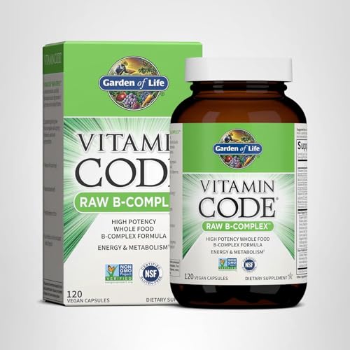Garden of Life Vitamin B Complex, 120 Vegan Capsules, High Potency Vitamins for Energy & Metabolism with B6, Folate & B12
