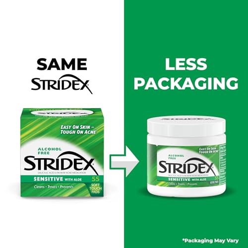 Stridex Acne Pads Sensitive With Aloe 55 Count Alcohol-Free