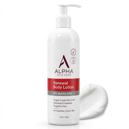 Alpha Skin Care Revitalizing Body Lotion, 12% Glycolic AHA, Simple & Effective Daily Moisturizer with Alpha Hydroxy Acid