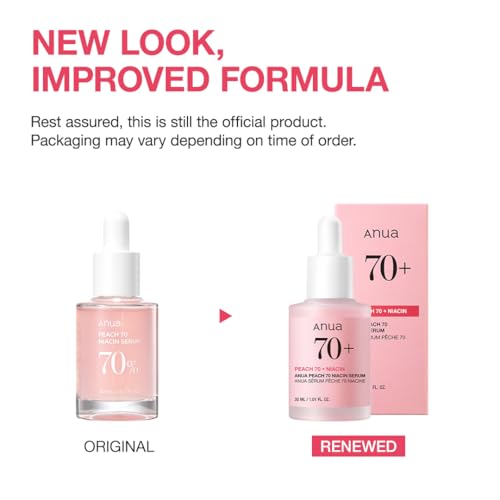 Anua Peach 70 Niacinamide Serum, Daily Glow Serum For Face, Skin Tone & Dullness Care with Vitamin B12, Lightweight