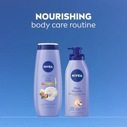 NIVEA Nourishing Shea Butter Body Wash with Nourishing Serum, Moisturizing Body Wash for Women