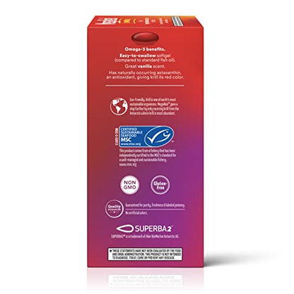 MegaRed Antarctic Krill Oil 500mg Omega 3 Fatty Acid Supplement, Extra Strength EPA & DHA Krill Oil Softgels (90cnt Box), Astaxanthin