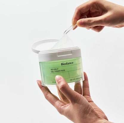 Biodance Sea Kelp Gel Toner Pads, Calming Toner Pads for Sensitive Skin, Oil & Sebum Control, Refreshing Blemish Care
