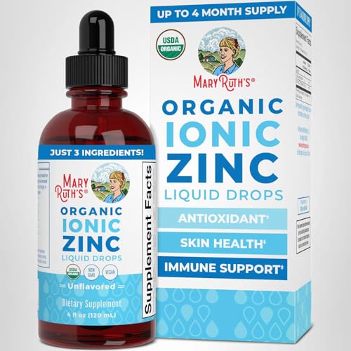 MaryRuth's Organic Liquid Zinc Supplement for Kids & Adults | Immune Support | Skin Health | Antioxidant | Cellular Metabolism | Zinc Sulfate