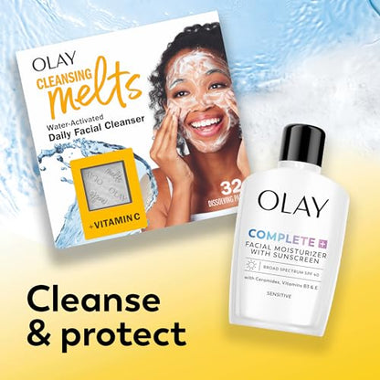 Olay Complete+ Face Moisturizer with Sunscreen SPF 40, For Sensitive Skin, Broad Spectrum Sun Protection, Fragrence-Free