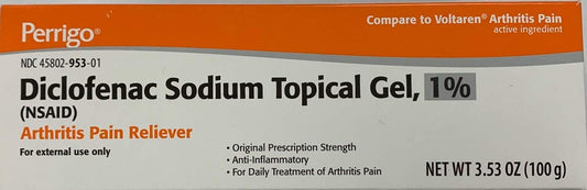 Perrigo Diclofenac Sodium (NSAID) Topical Gel, 1% with dosing Card., 3.53 oz (100 g), arthrits Pain Relief Anti inflamatory for Hand, Wrist, Elbow, Foot, Ankle, Knee. Compare to VOLTAREN 1% Gel. PerrigoBuy Supplements Australia