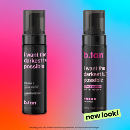 b.tan Ultra Dark Self Tanner Mousse | I Want The Darkest Tan Possible - Fast, 1 Hour Express