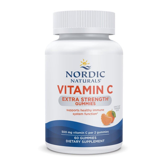 Nordic Naturals Vitamin C Extra Strength Gummies - Tangerine Flavor - 60 Gummies - 500 mg Vegan Vitamin C Supplement - Low-Sugar Immune - Support - 30 Servings Nordic NaturalsBuy Supplements Australia