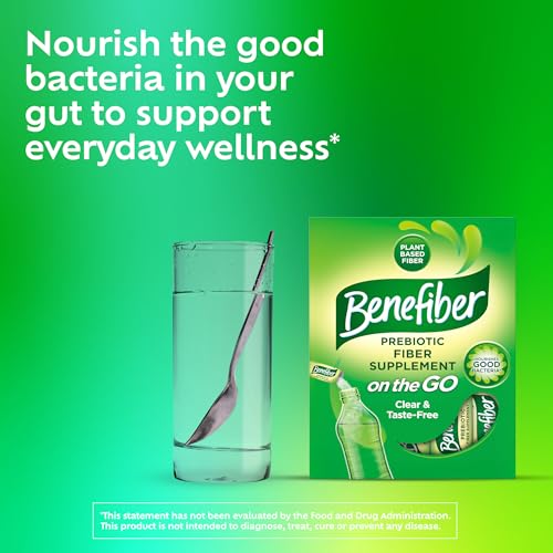 Benefiber On The Go Prebiotic Fiber Supplement Powder for Digestive Health, Daily Fiber, Unflavored - 28 Sticks (3.92 Ounces)